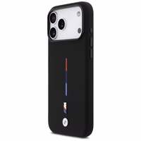 BMW M Silicon Tricolor Line MagSafe deklas iPhone 17 Pro Max - juodas