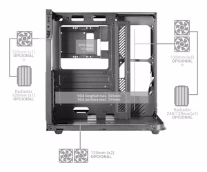 Mars Gaming MC-INFINIOLITE Midi Tower juodas