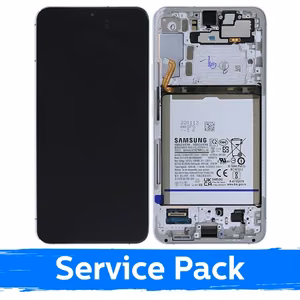 Ekranas skirtas Samsung S906 S22 Plus su rėmeliu / Phantom White / (Service Pack) +INCLUDING BATTERY
