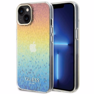 Guess IML Faceted Mirror Disco Iridescent dėklas telefonui iPhone 15 - įvairiaspalvė