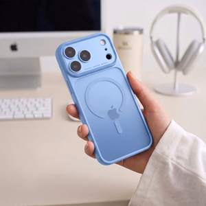 Tech-Protect MagPrime MagSafe CC dėklas, skirtas iPhone 18 Pro / 17 Pro, matinis šviesiai mėlynas