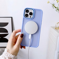 Magnetinis spalvotas matinė dėklas telefonui iPhone 15 Pro Max - rožinė