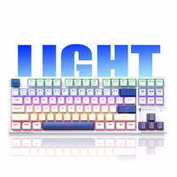 Machenike K500B-B87 Laidinė mechaninė žaidimų klaviatūra su apšvietimu, Red Switch - baltas