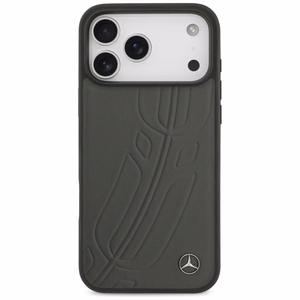 Mercedes Odinis Didelis Laurel Lapų Magnetinis dėklas telefonui iPhone 17 Pro Max - Juodas ir Pilkas