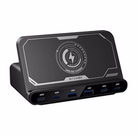 "Blitzwolf BW-S27" 160 W, 2xUSB-A, 4xUSB-C, 15 W belaidis įkroviklis (juodas)