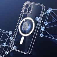CLEAR MAG COVER magnetinis dėklas telefonui su kameros apsauga, suderinamas su MagSafe, skirtas IPHONE 13 Pro Max, skaidrus