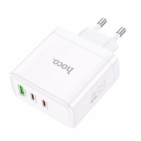 Įkroviklis Hoco 2 x USB-C + USB-A GaN QC PD 65W N30 baltas