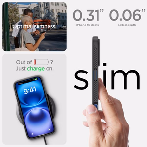 Spigen Liquid Air dėklas iPhone 16 Plus telefonui – juodas