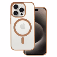 Akrilinis spalvotas magnetinis dėklas telefonui Iphone 15 Pro Max dykumos titano