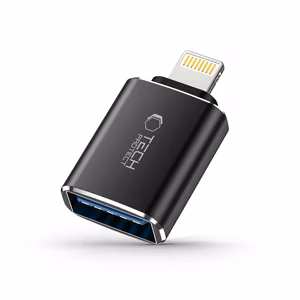 Tech-Protect UltraBoost Lightning (kištukas) / USB-A (lizdas) OTG adapteris - juodas