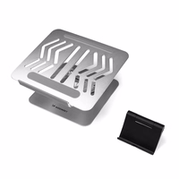 Wozinsky WRS-CPY84SS aliuminis nešiojamojo kompiuterio ir planšetės stovas + nemokamas išmaniojo telefono stovas - sidabrinis