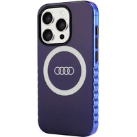Audi IML Magnetinis dėklas su dideliu logotipu telefonui iPhone 15 Pro - mėlynas