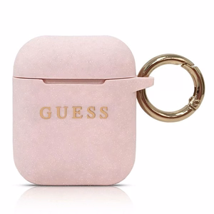 Guess GUACCSILGLLP AirPods dėklas šviesiai rožinis/rožinis silikoninis blizgus
