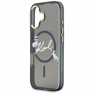 Karl Lagerfeld IML Choupettes Karl Script Logo MagSafe iPhone 17 Dėklas - juodas