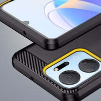 Karbono dėklas telefonui Honor Play 40 Plus / Honor X7a (m) - juodas