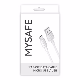 MYSAFE NB Laidas P156 MICRO USB 1M baltas