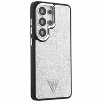 Guess dėklas Fixed Glitter Triangle MagSafe for Samsung Galaxy S26 Ultra sidabrinis