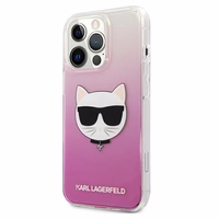 Karl Lagerfeld Choupette galvos dėklas telefonui iPhone 13 Pro Max – rožinis