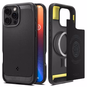 Spigen Rugged Armor Magnetinis dėklas iPhone 16 Pro Max - juodas