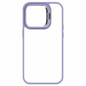 Tel Protect Dėklas telefonui su stovu + kameros stiklas Iphone 15 Pro šviesiai violetinė