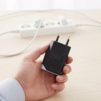 FORCELL F-ENERGY GaN III B125101-E itin plonas kelioninis įkroviklis 1 x Type C + USB A PD QC4.0 3A 25W juodas