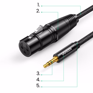 Ugreen AV182 garso laidas 3.5mm mini jack (vyriškas) - XLR (moteriškas) 1m - juodas