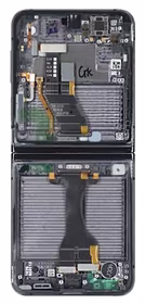 Vidinis korpusas Samsung F731 Z Flip5 5G Graphite originalus (used Grade B)