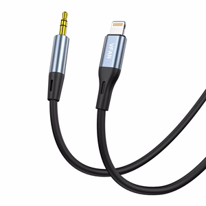 VFAN L05 Lightning–3,5 mm mini jack AUX kabelis, 1 m, pilkas