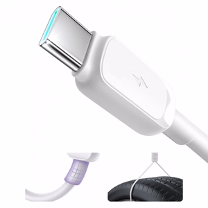 USB laidas Joyroom „A14“ baltas „Type-C“ 120cm (iki 3A)