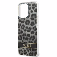 Guess GUHCP13LHSLEOK iPhone 13 Pro / 13 6.1" pilkas/pilkas kietas dėklas Leopardas