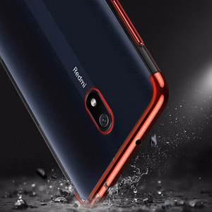 Xiaomi Redmi 8A - juodas Gel TPU dėklas su elektroplatingo rėmu