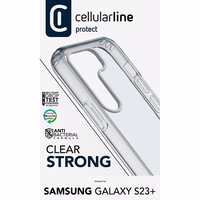 Cellularline Clear Strong - Samsung Galaxy S23+ dėklas with antibacterial protection (skaidrus)