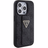 Guess dėklas telefonui su stovu Grip Stand 4G Triangle Strass iPhone 15 Pro Max - juodas