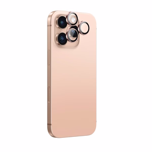 AmazingThing AR aliuminio 3 objektyvų stiklas su objektyvo rėmeliu iPhone 16 Pro / 16 Pro Max - rožinis auksas