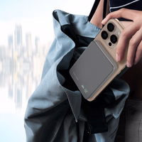 Blavec Išorinė baterija 5000mAh BJ-04 Itin Plona 7,8mm - Type C - 22,5W magnetinė Magsafe 3 in 1 (PBBJ04-MC5G) pilka stiklas