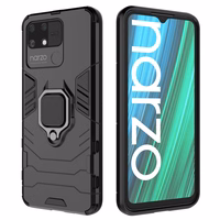 Ring Armor tvirtas hibridinis dėklas su magnetiniu laikikliu Realme Narzo 50A Juodas