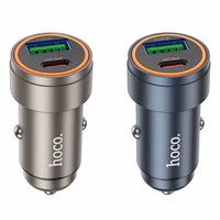 Įkroviklis automobilinis Hoco Z57A 30W (1xUSB 1xUSB-C) juodas