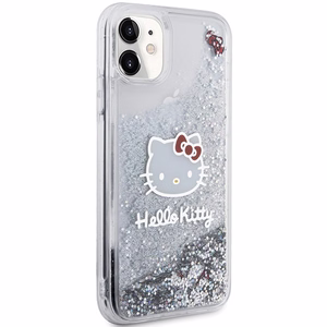 Hello Kitty skystas blizgučių žavesio katės galvos dėklas telefonui iPhone 11 / Xr - sidabrinis