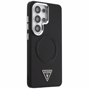 Guess dėklas Embossed Ring Triangle Logo MagSafe skirtas Samsung Galaxy S26 Ultra juodas