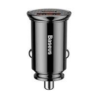Baseus Circular Plastic QC 3.0 PD automobilinis įkroviklis 1x USB-C - USB jungtis 30W juodas