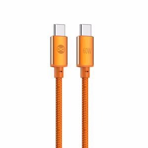 Forever Saffron laidas USB-C - USB-C 1,0 m 60W oranžinis