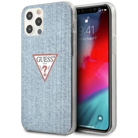 Guess GUHCP12LPCUJULLB iPhone 12 Pro Max 6.7" mėlynas/šviesiai mėlynas kietas dėklas Jeans kolekcija