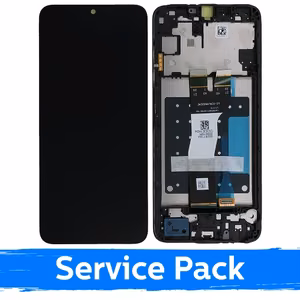 LCD ekranas suderinamas su Samsung A057 A05s juodas su rėmeliu (Service Pack)