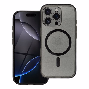 CLEAR MAG COVER dėklas su kameros apsauga, suderinamas su Magnetiniu IPHONE 14 Pro Max juodas blizgus