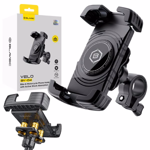 Blavec Uchwyt Rowerowy BV-04 Velo prie vairo su aktyvia amortizacija (BV04-SAHB), juoda