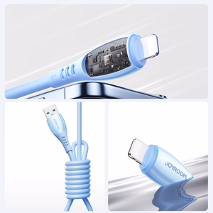 Joyroom S-A59 Vibrant Series 3A кабель USB-A — Lightning 1.2м синий