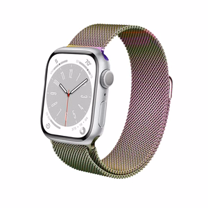 Crong Milano Steel nerūdijančiojo plieno dirželis, skirtas Apple Watch 38 / 40 / 41 / 42 mm, vaivorykštinis
