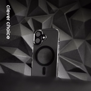 Crong Clear MAG Pro MagSafe dėklas, skirtas iPhone 15, juodas