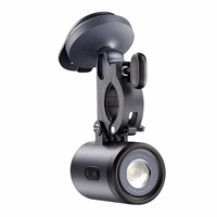 Baseus PrimeTrip 2-in-1 dviračio laikiklis, telefono laikiklis + žibintuvėlis (juodas)