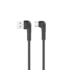 Maxlife MXUC-09 kampinis kabelis USB - USB-C 2,0 m 3A juodas